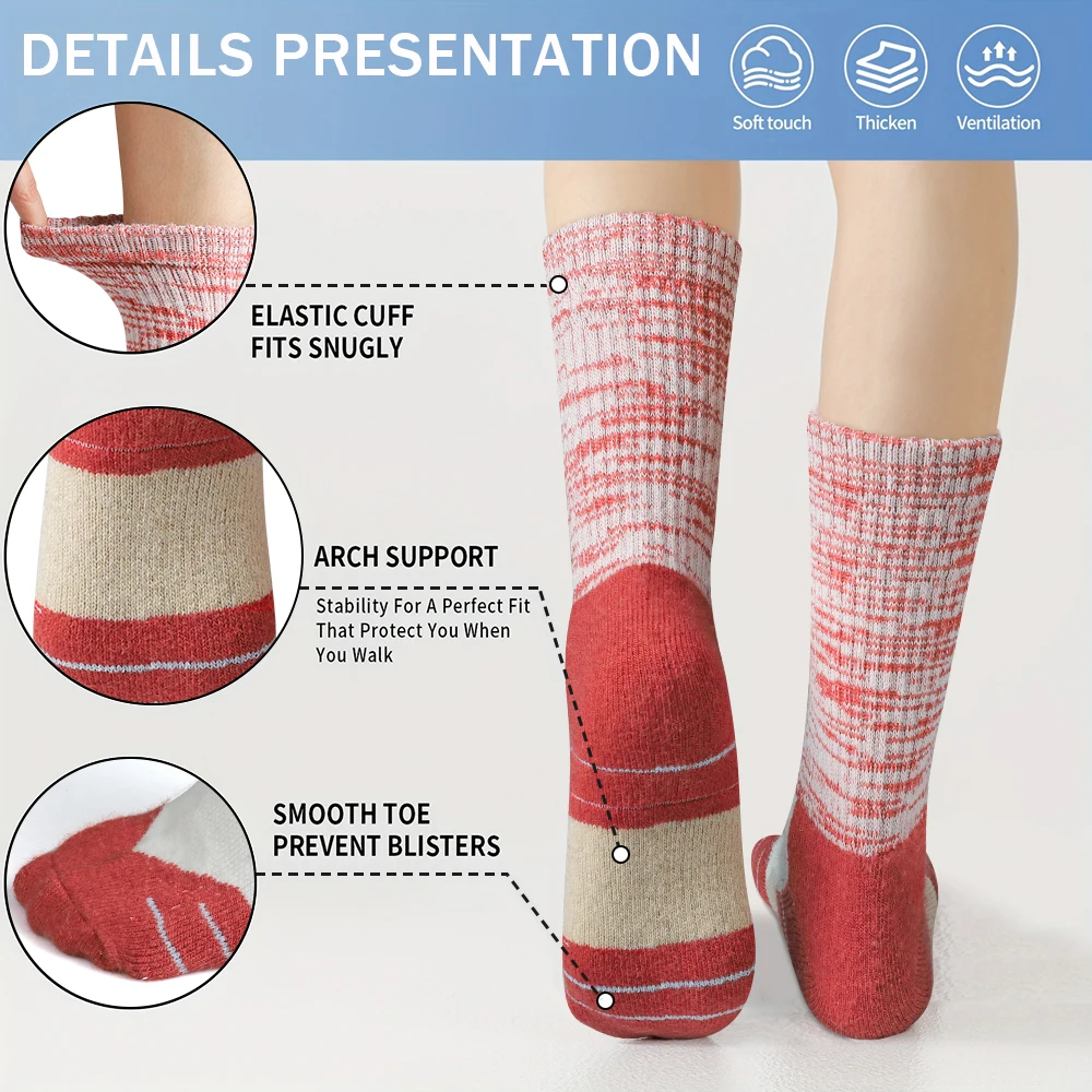 5 쌍 여성 겨울 양모 양말 두꺼운 열 소프트 크루 양 - Wool Hiking Sock 리뷰 및 가격