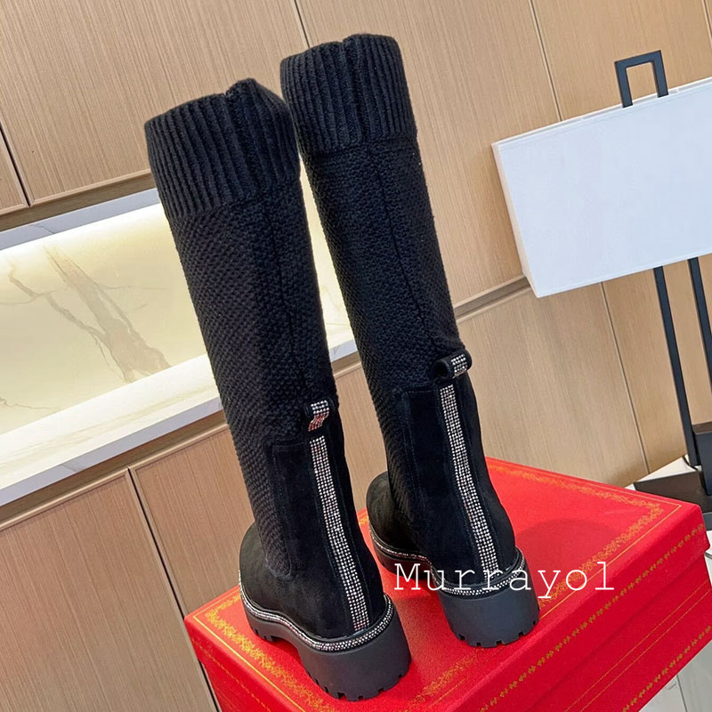 니하이 부츠 가을 겨울 스웨이드 플랫 두꺼운 밑창 양말 - Knee High Sock Women 리뷰 및 가격