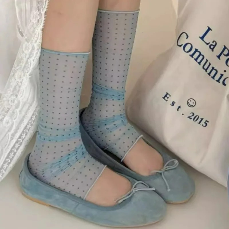 2026 패션 폴카 도트 레이스 양말 여성용 얇은 실크 - Silk Sock Bamboo 리뷰 및 가격